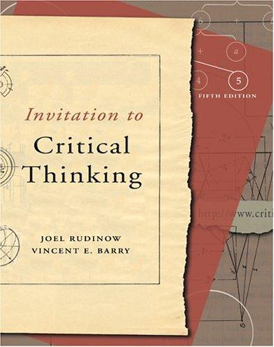 Cover for Invitation to Critical Thinking (with InfoTrac )