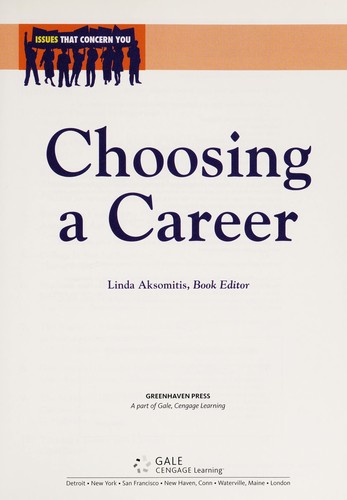 Cover for Choosing a career