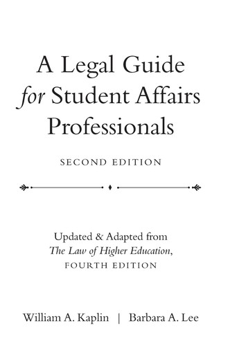 Cover for Legal Guide for Student Affairs Professionals