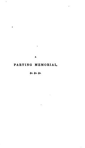 Cover for A parting memorial