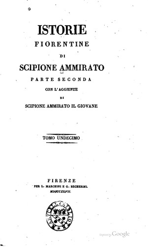 Cover for Istorie fiorentine di Scipione Ammirato ...