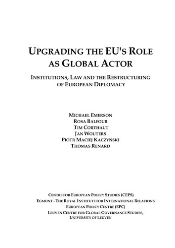 Cover for Upgrading the EU's role as global actor