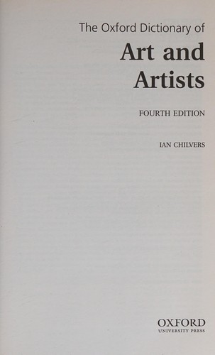 Cover for The Oxford dictionary of art and artists.