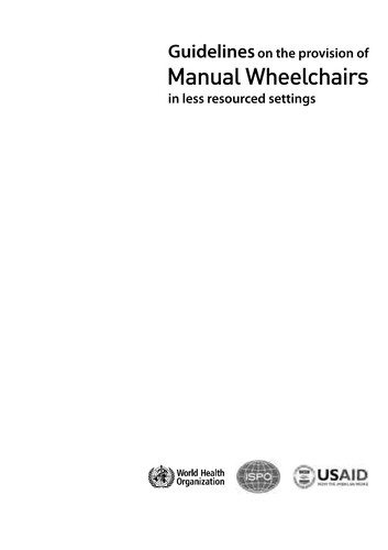 Cover for Guidelines on the provision of manual wheelchairs in less resourced settings