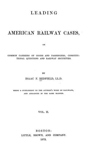Cover for Leading American railway cases