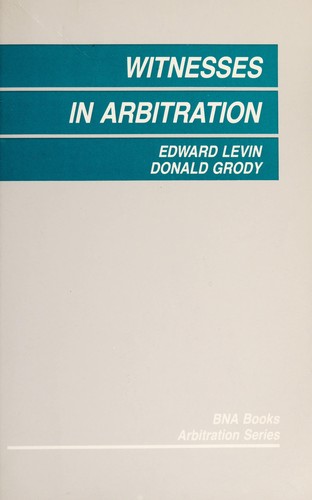 Cover for Witnesses in arbitration
