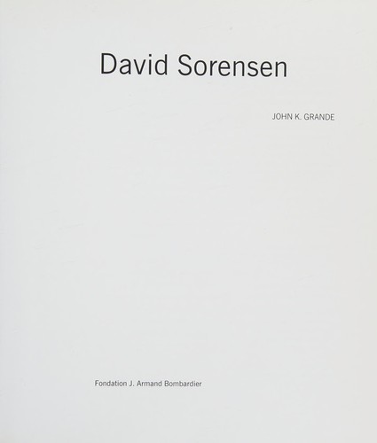 Cover for David Sorensen