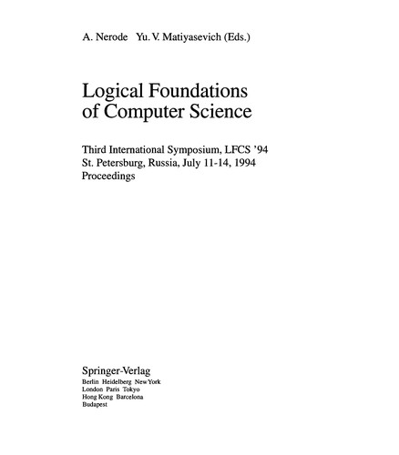 Cover for Logical foundations of computer science
