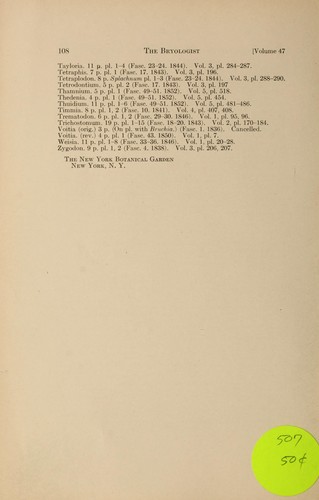 Cover for Dates of the "Bryologia Europaea"