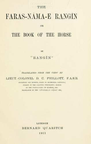 Cover for The Faras-nāma-e Rangīn