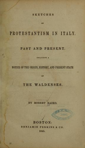 Cover for Sketches of Protestantism in Italy ...