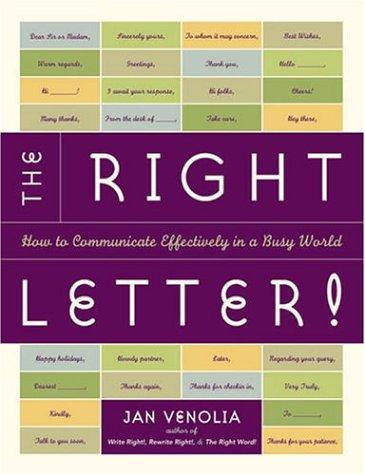 Cover for The right letter!