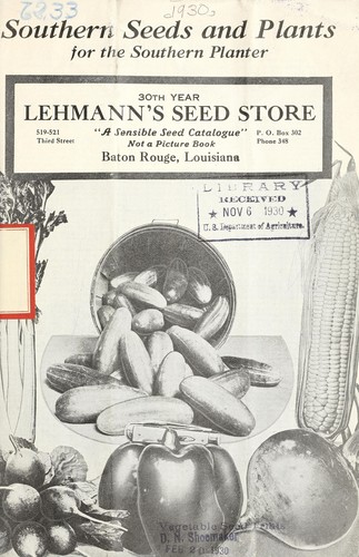 Cover for Southern seeds and plants for the Southern planter