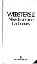 Cover for WEBSTERS II   PA