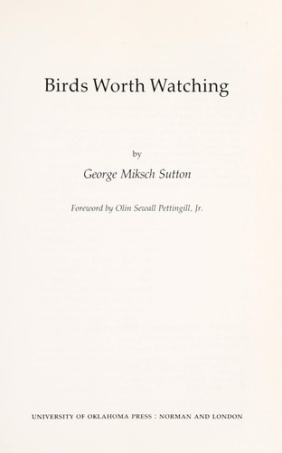 Cover for Birds worth watching