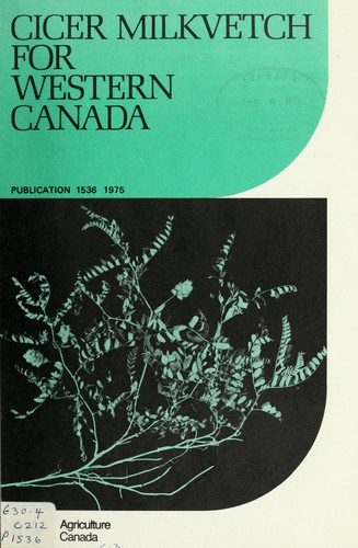 Cover for Cicer milkvetch for Western Canada