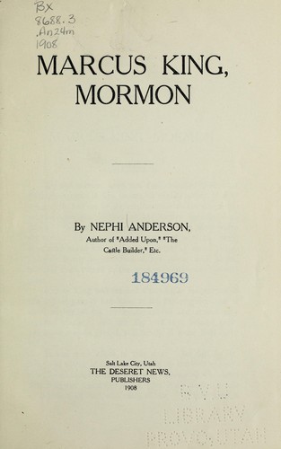 Cover for Marcus King, Mormon
