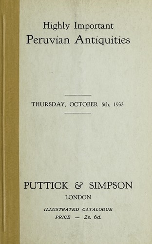 Cover for Peruvian antiquities