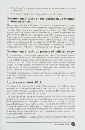 Cover for Law at Work 2013