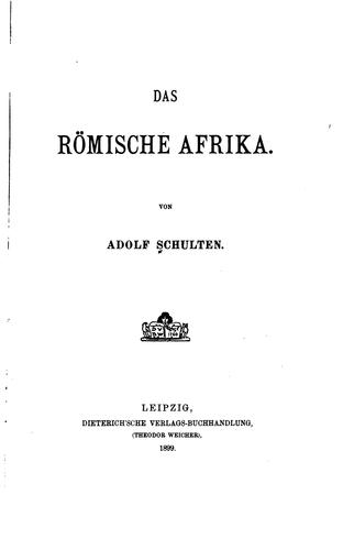 Cover for Das römische Afrika.