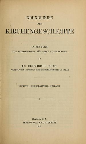 Cover for Grundlinien der Kirchengeschichte in der Form von Dispositionen für seine Vorlesungen