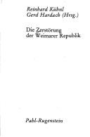 Cover for Die Zerstörung der Weimarer Republik