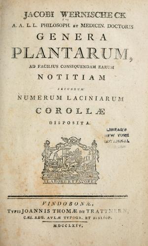 Cover for Genera plantarum
