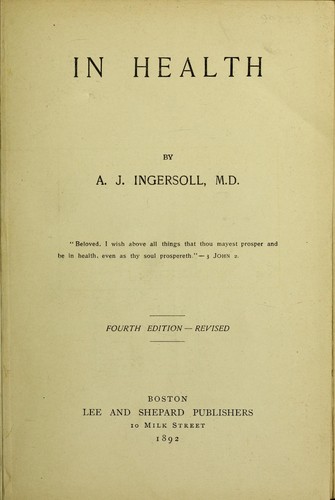 Cover for In health