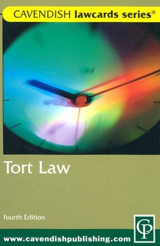 Cover for Tort LawCard 4ED (Lawcards)