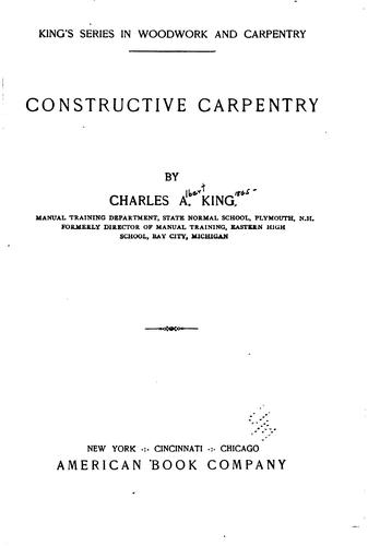 Cover for Constructive carpentry
