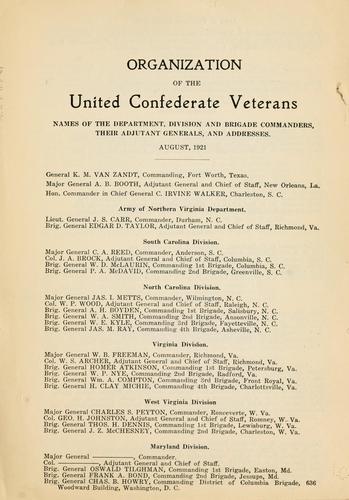 Cover for List of organized camps ...