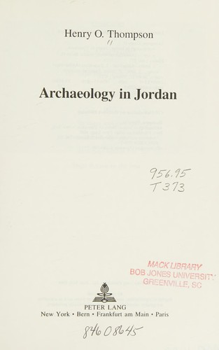 Cover for Archaeology in Jordan