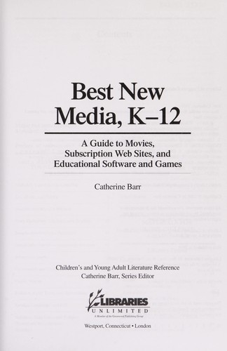 Cover for Best new media, K-12