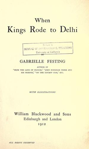 Cover for When kings rode to Delhi.