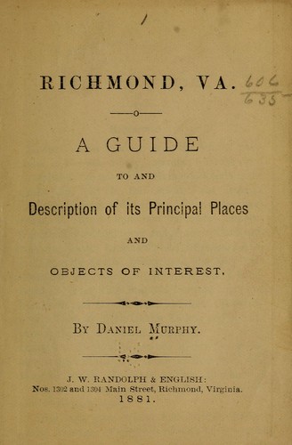 Cover for Richmonnd, Va