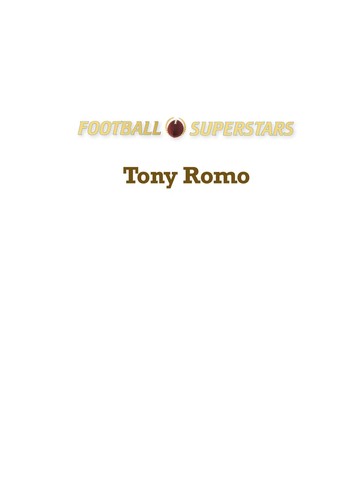 Cover for Tony Romo