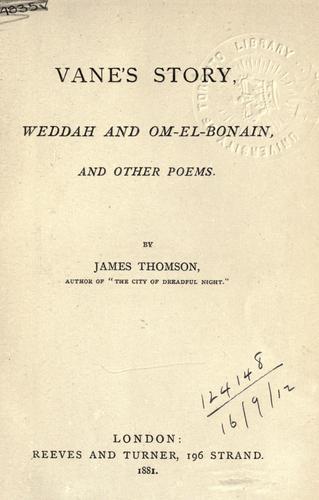 Cover for Vane's story, Weddah and Om-el-Bonain, and other poems.
