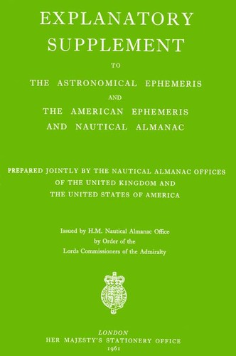Cover for Explanatory supplement to the Astronomical ephemeris and the American ephemeris and nautical almanac
