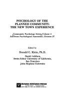 Cover for Psychology of the planned community