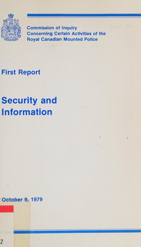 Cover for First report