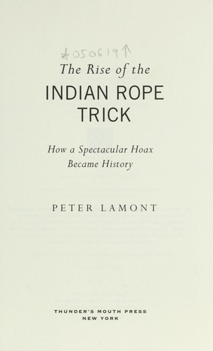 Cover for The rise of the Indian rope trick