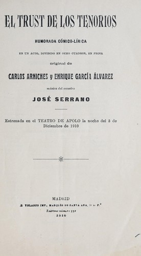 Cover for El trust de los Tenorios