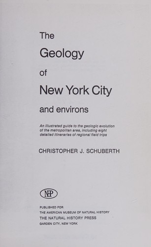Cover for The geology of New York City and environs