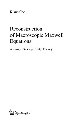 Cover for Reconstruction of Macroscopic Maxwell Equations