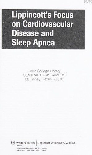 Cover for Lippincott's focus on cardiovascular disease and sleep apnea.