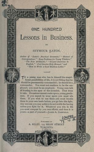 Cover for One hundred lessons in business.