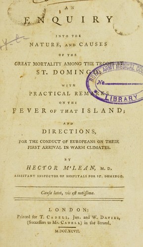 Cover for An enquiry into the nature and causes of the great mortality among the troops at St. Domingo