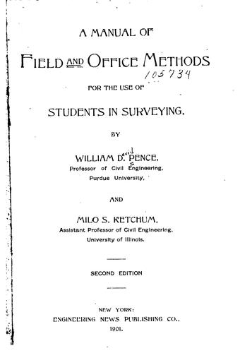 Cover for A Manual of Field and Office Methods for the Use of Students in Surveying