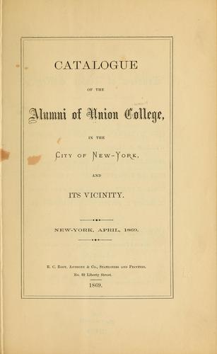 Cover for Catalogue of the alumni of Union college