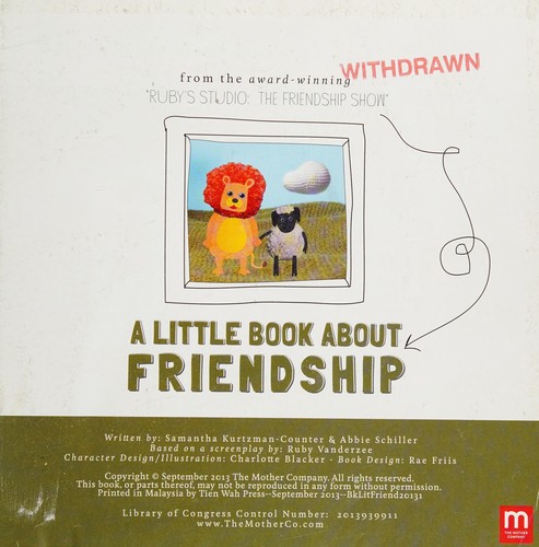 Cover for A little book about friendship